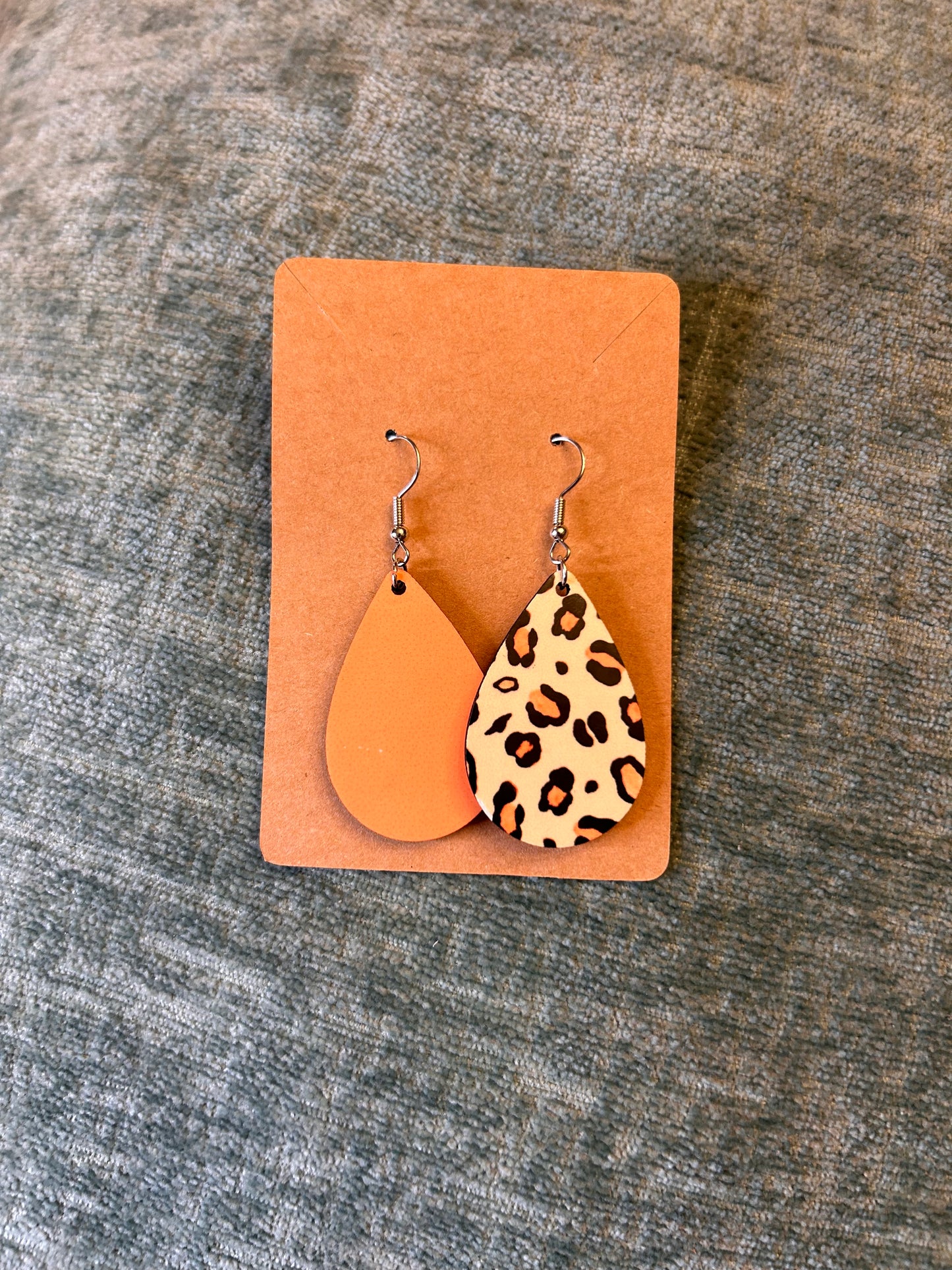 Peach Leopard earrings