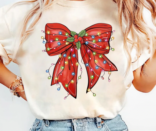 Christmas Lights Coquette Tee/Sweatshirt( type in color tshirt/sweatshirt in text box) (Copy)