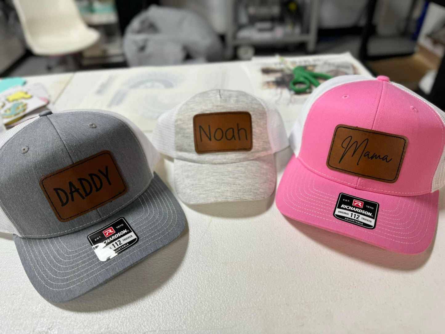 Custom hat and hat patch with engraving/ View Description Below