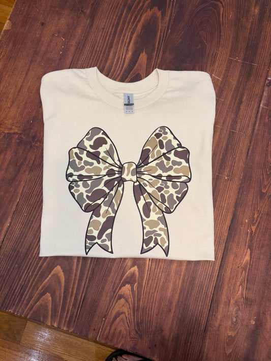 Camo coquette Tee/Sweatshirt( type in color tshirt/sweatshirt in text box)