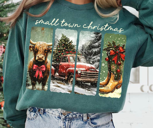 Small town Christmas Tee/Sweatshirt( type in color tshirt/sweatshirt in text box)