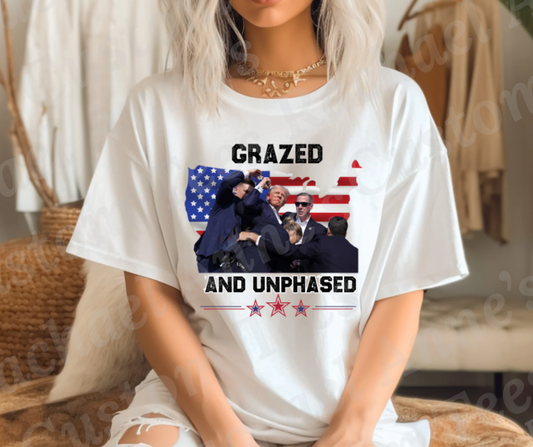 Grazed and unphased  (type your shirt color in the text box)